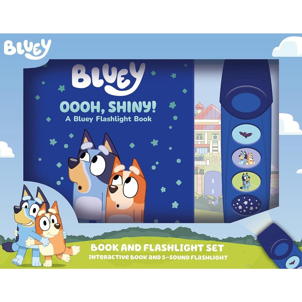 Bluey Oooh Shiny A Bluey Flashlight Toy Adventure Sound BOOK PI 