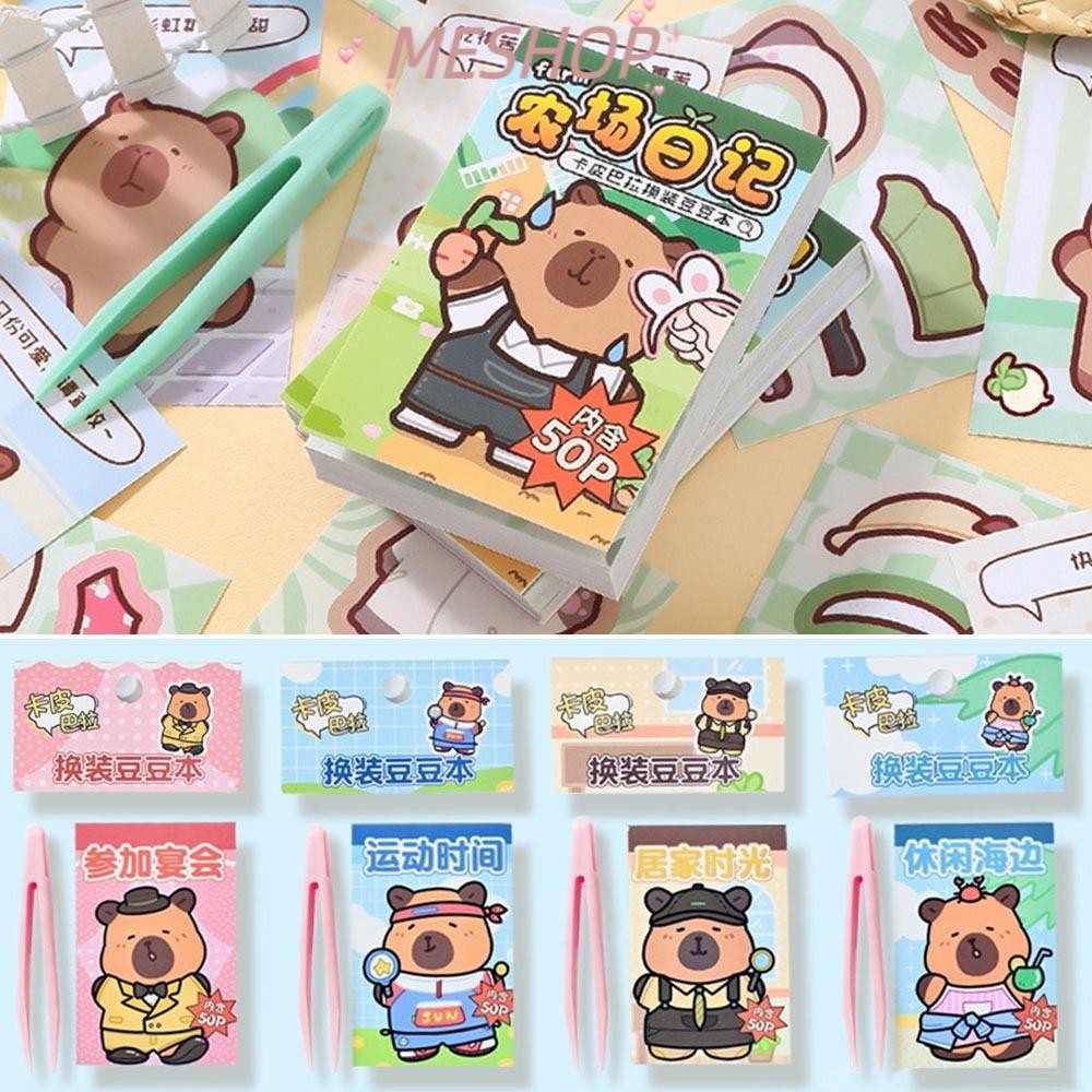 MESHOPMY Capybara Dress Up Sticker Book, Papper Stress Relief Changing ...