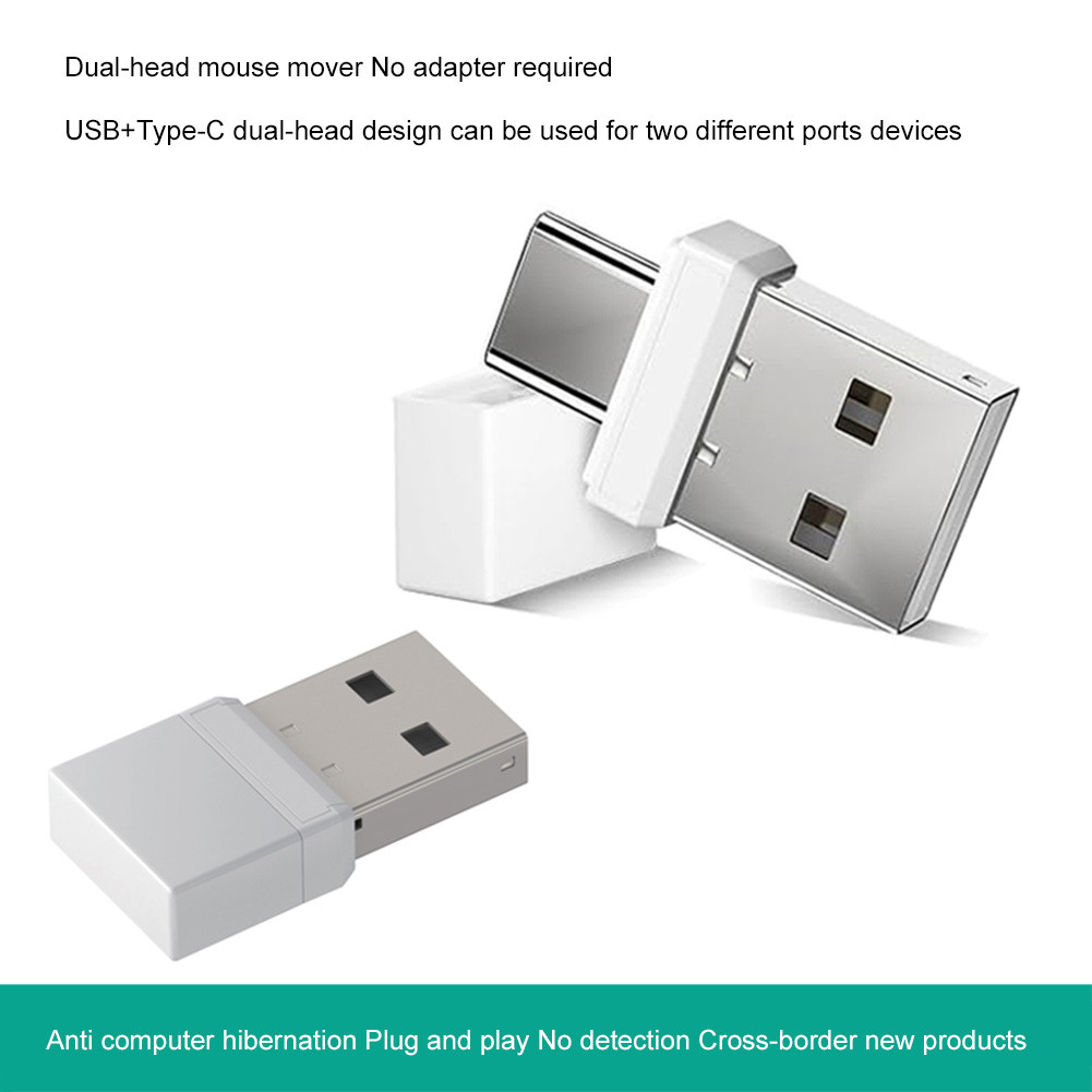 USB Type C 2 In 1 Undetectable Mouse Shaker Prevent Laptop Entering ...