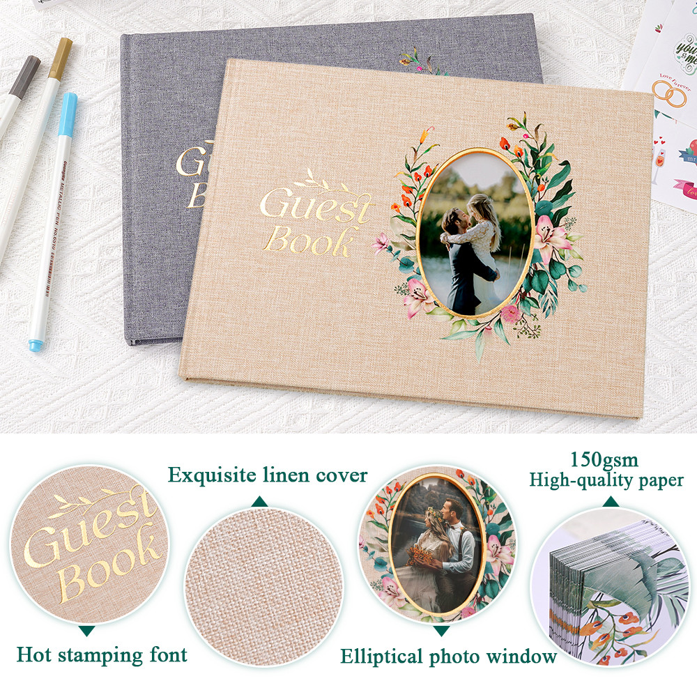 Wedding Guest Book Flowers Wedding Reception Signing Book Photo Album ...