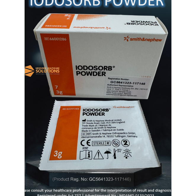(1 Pack) Smith & Nephew Iodosorb powder 3g S&N 施樂輝 66001286 cadexomer ...