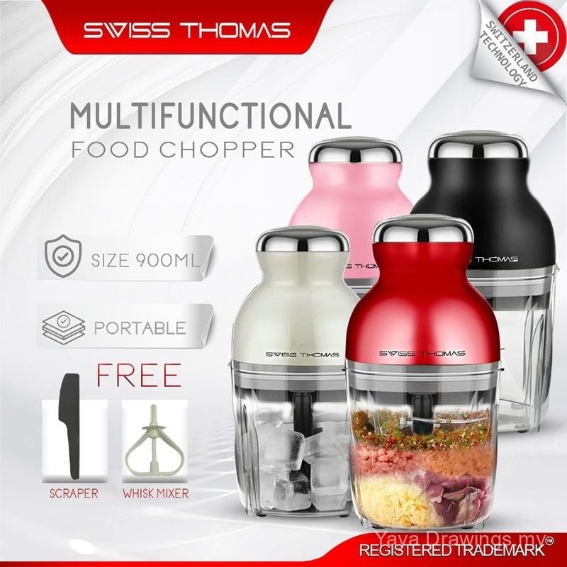 Swiss Thomas (Free Whisk & Scraper) 900mL Capsule Cutter Spin Chopper ...