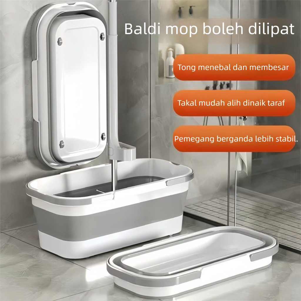 Foldable Mop Bucket Long Large-Capacity Bucket Extra Thick Double ...