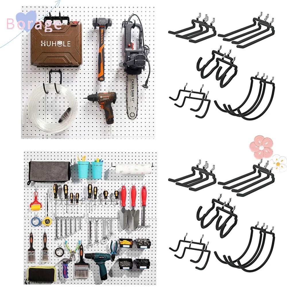 BORRAONE Garage Storage Hooks Steel Multi-Function Hole Plate Rack ...