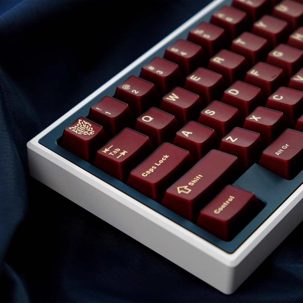 114 Keycaps Translucent Red Keycaps, Cherry Profile Doubleshot Keycap ...