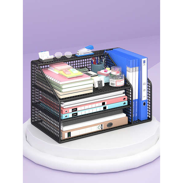 收納架 table rack Rak desktop pejabat, rak penyimpanan fail, kotak ...