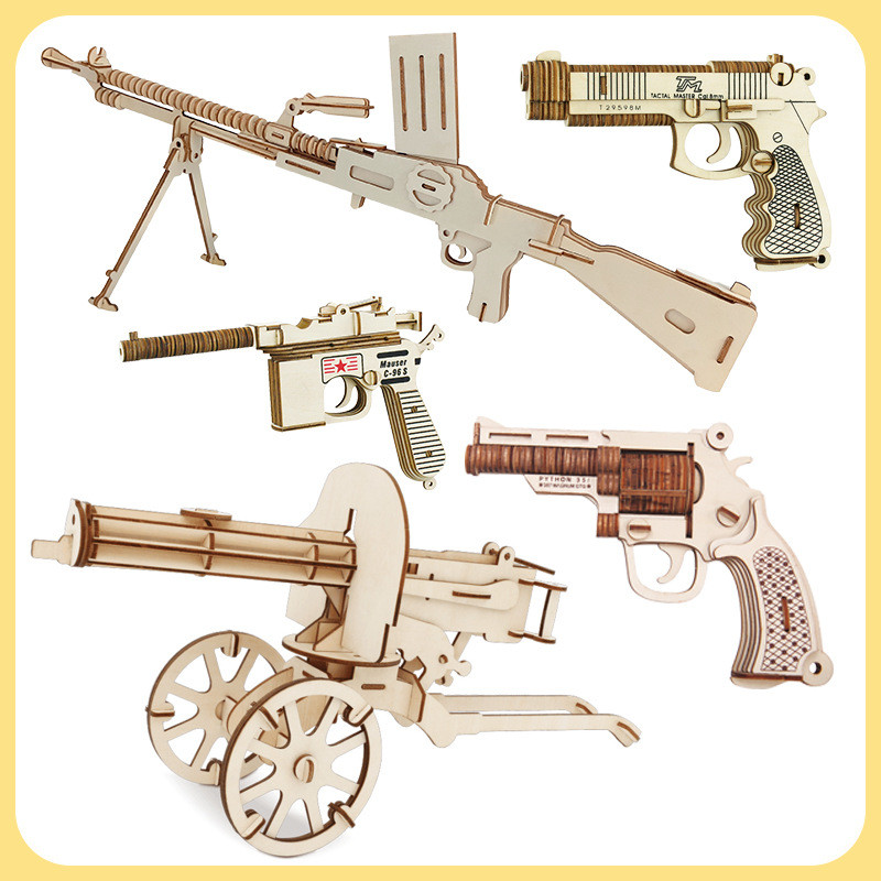 3D Wooden Three-Dimensional Puzzle Wooden diy Military Simulation Model ...