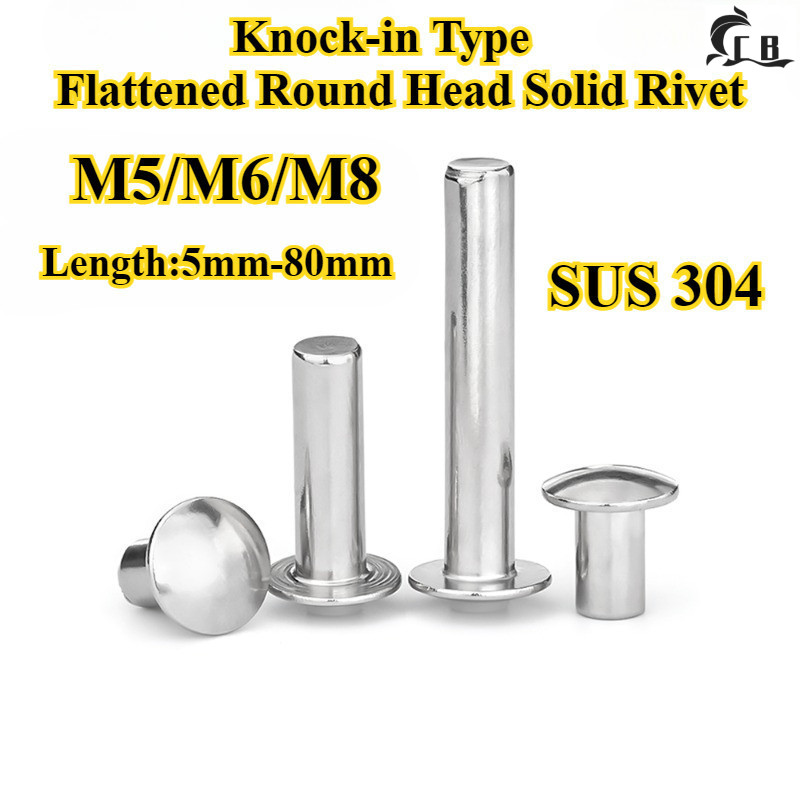 [CB-MD] 304 Stainless Steel, GB867 Knock-in Type Flattened Round Head ...