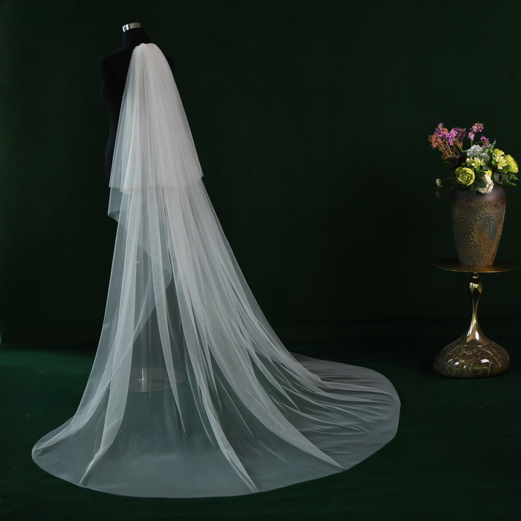 Fashion Bride Wedding Main Wedding Dress Extra-long Trailing Veil ...
