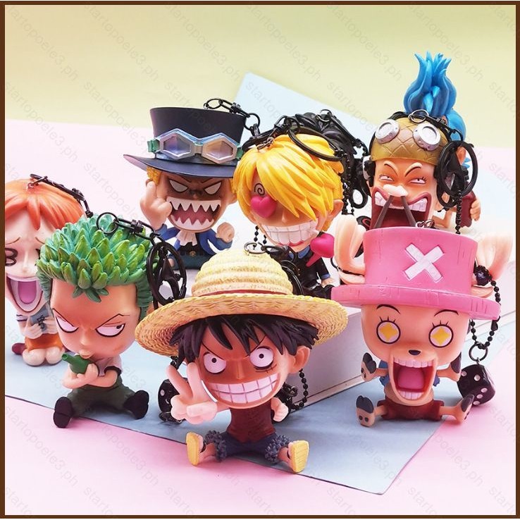 ST3 ONE PIECE Figure Keychain PVC Anime Model Toys Luffy Ace Boa ...