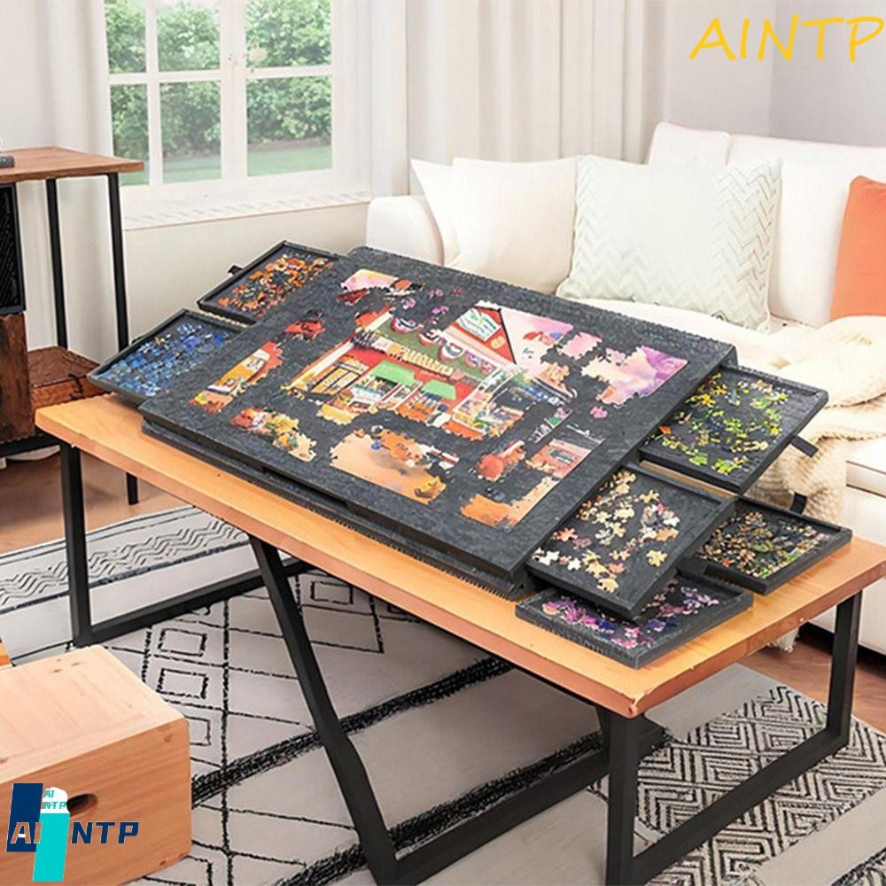AINTP Puzzle Storage Pad, 2-in-1 Portable 1000 Piece Tilting Puzzle ...