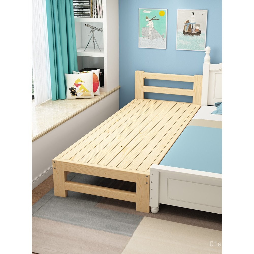Simple Bed Frame Extra Wide Bed Extra Long Solid Wood Bed Pine Single ...