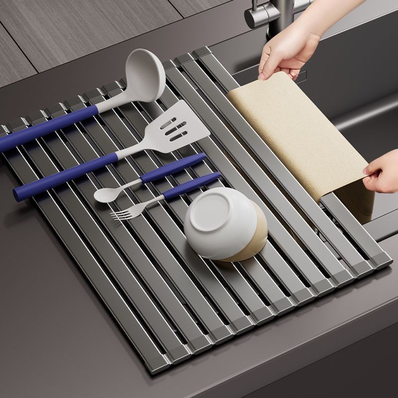 Kitchen Foldable Rack Sink Drain Rack Tableware Plate Cup Storage Rack ...