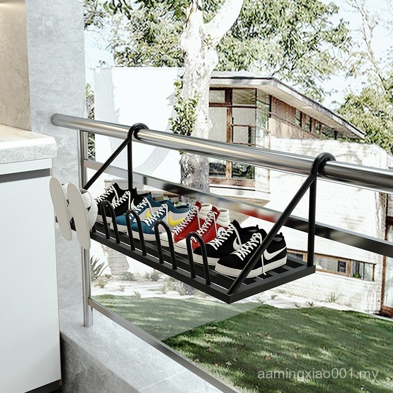 Balcony Railing Drying Rack Floor-standing Bedroom Shoe Drying Rack ...