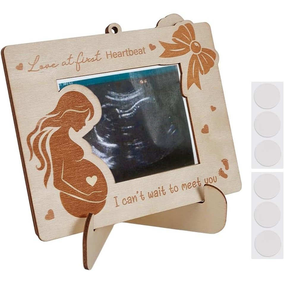 Fingerball Pregnancy Baby Ultrasonic Photo Frame Wooden Pregnancy Photo ...