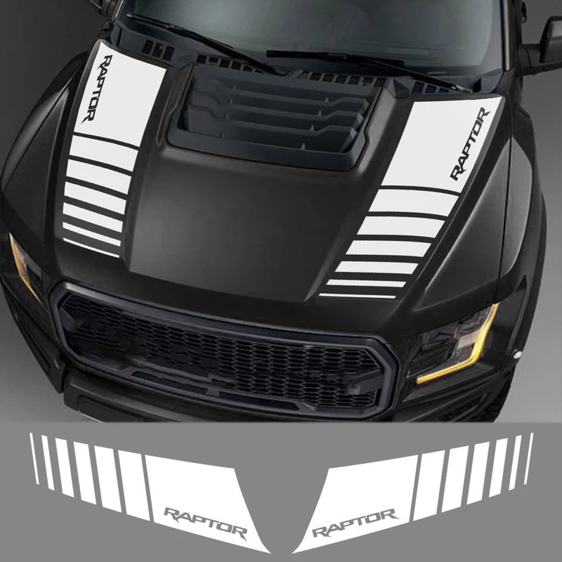 2Pcs Car Stickers For Ford Ranger Raptor F150 2015-2020 Pickup Hood ...