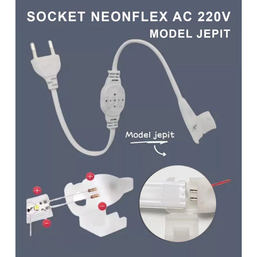 NEONFLEX LED Plug Socket Clamp Model AC 220V Neon flex Adapter Clamp ...