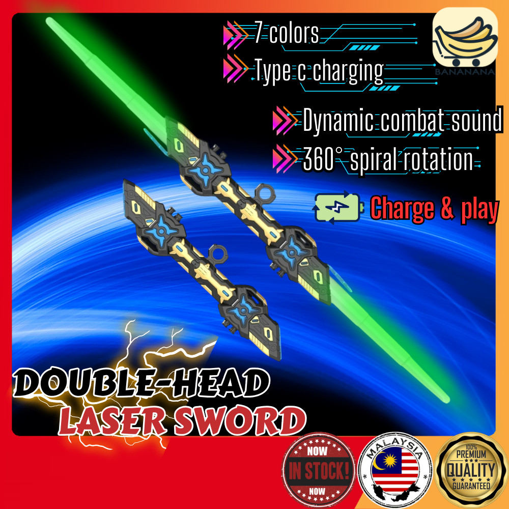 Double Headed Retractable Lightsaber Toy Razer Laser 7 Colors Sword ...