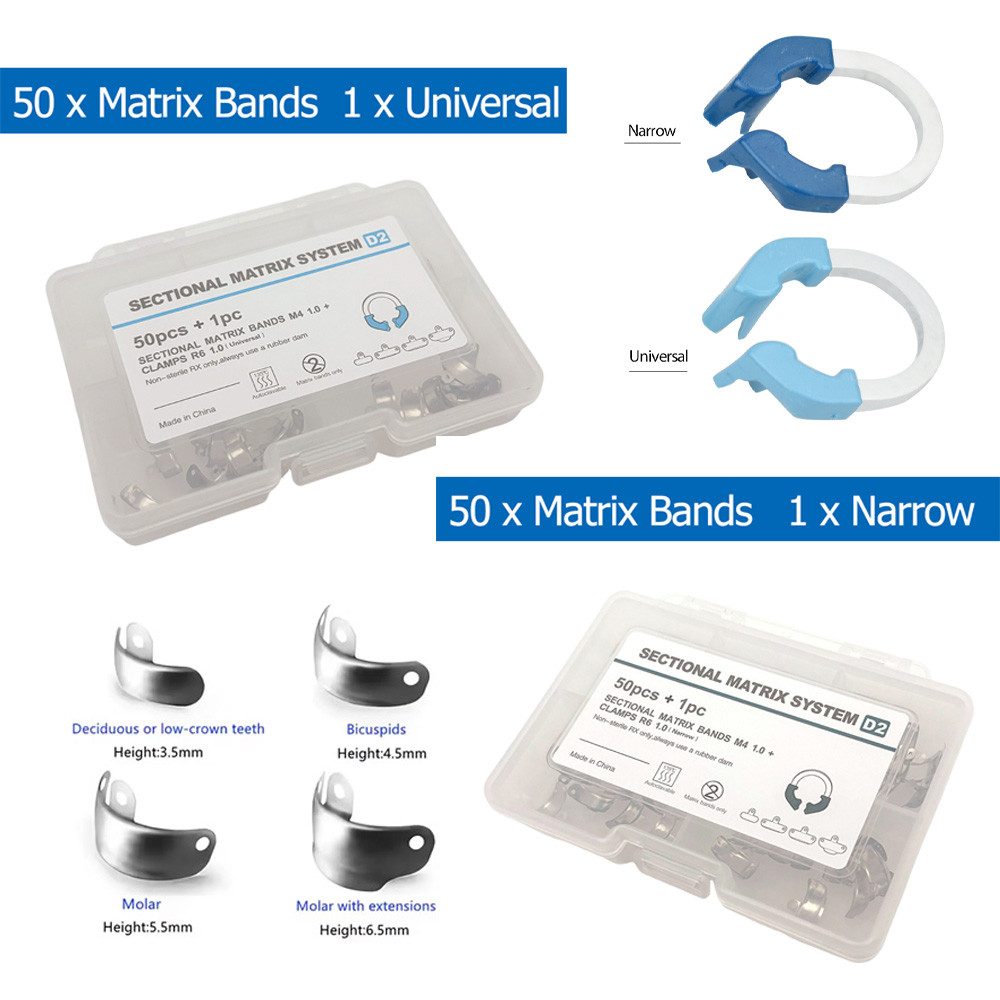 Dental Matrix Bands NITI Metal Matrices Clamp Ring Sectional Contoured ...