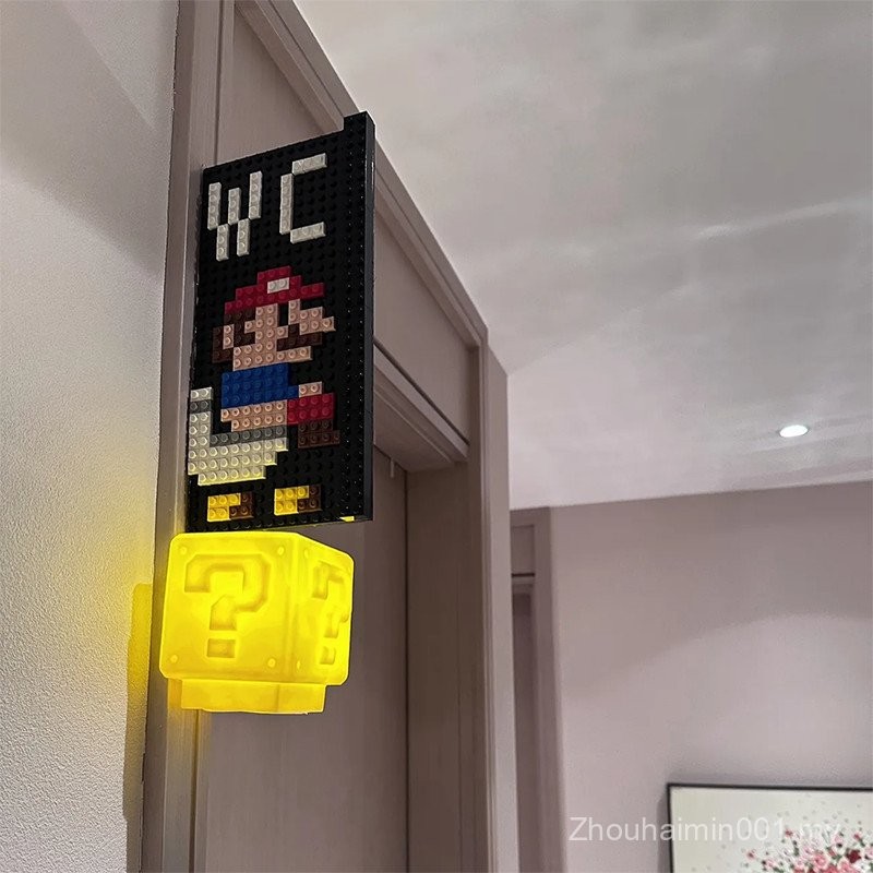Super Mario wc Toilet Sign Toilet Sign Mario Square Light Handmade DIY ...