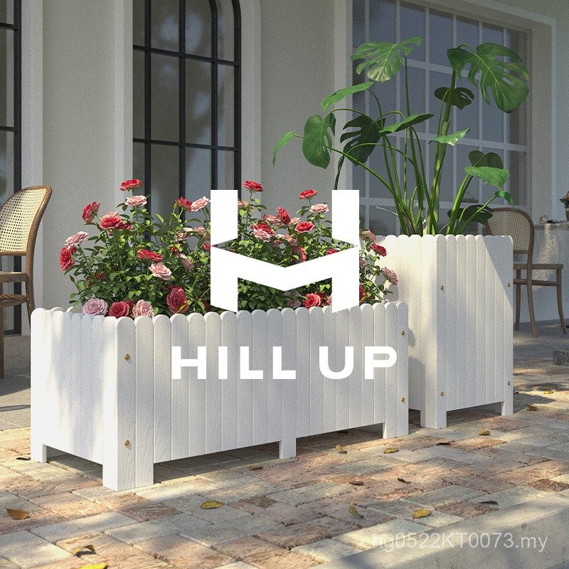 Vegetable Planting Preservative Wooden Flower Box White Courtyard ...