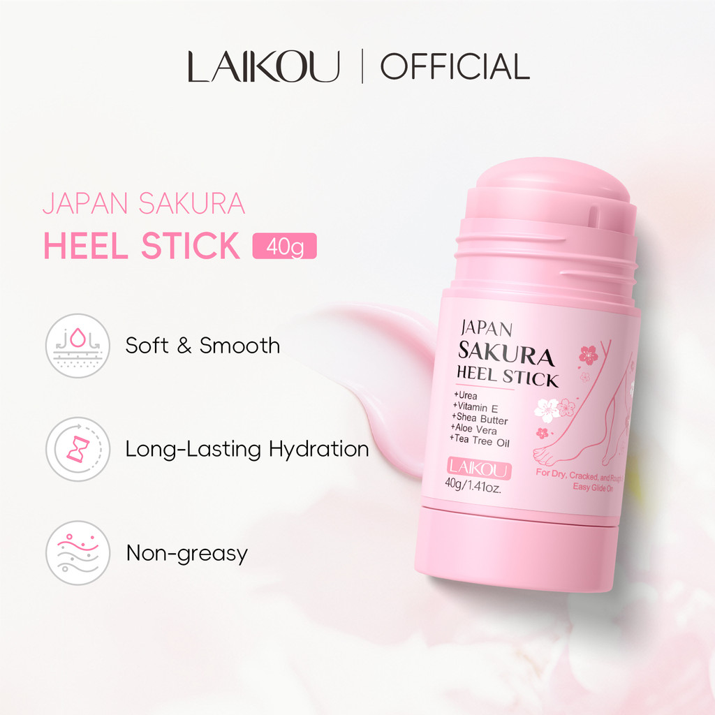 LAIKOU Japan Sakura Heel Stick Vitamin E Non-Greasy Long-Lasting ...