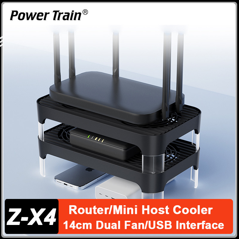 Power Train Z-X4 USB Powered Router Fan 14CM Dual Fan Router Cooler ...