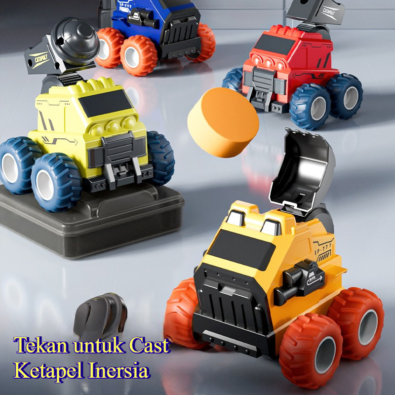 TOMBOL Inertia Crane Car Toy with Push Button and Launcher - Drop ...