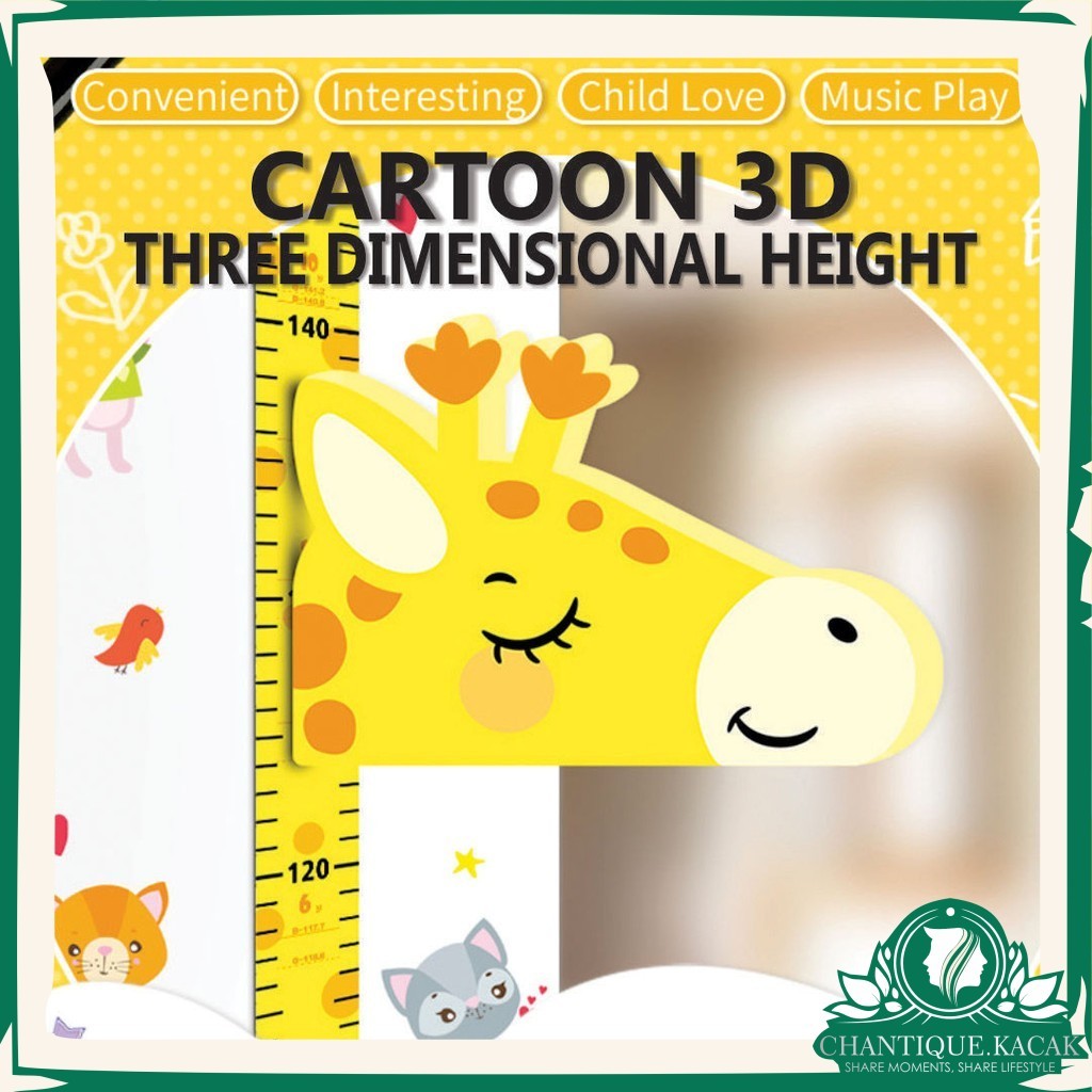 CK Kids Height Measurement Ruler Magnetic Wall Sticker 3D Cartoon ...