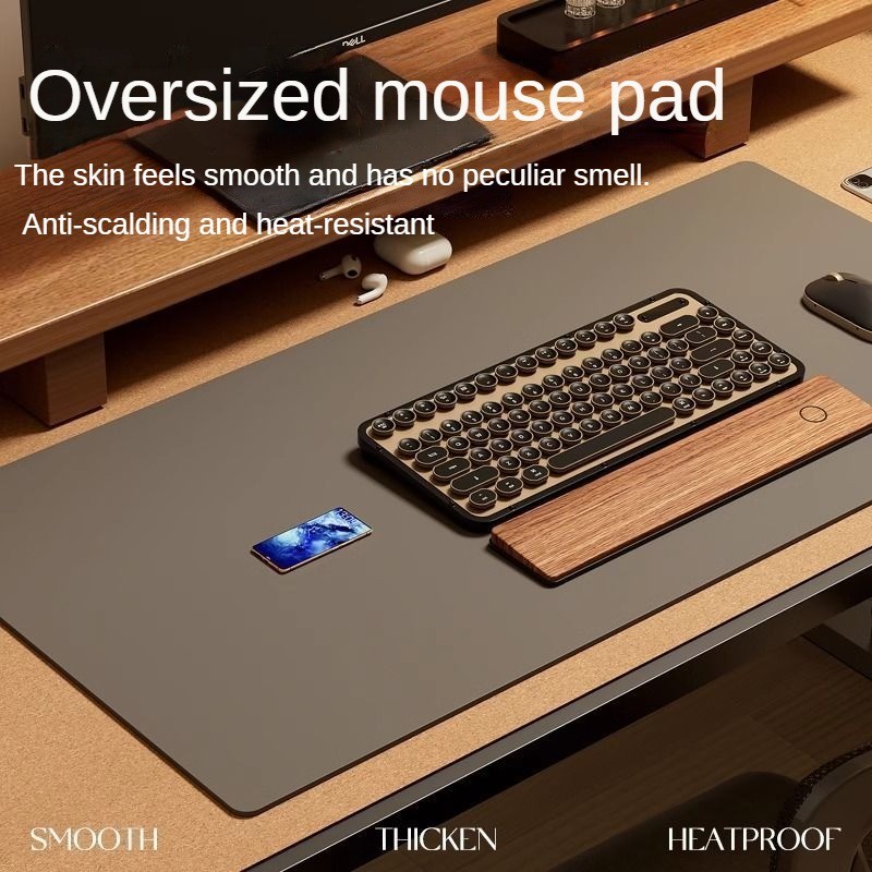 Solid Color Computer Mouse Desk Pad Desktop Protector Pad Leather ...