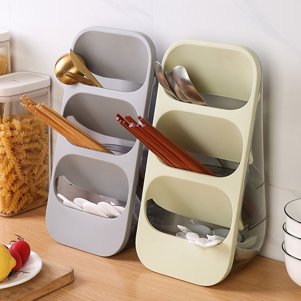 3 Layer Cutlery Storage Rack Spoon Fork Holder Box Spice Organizer ...