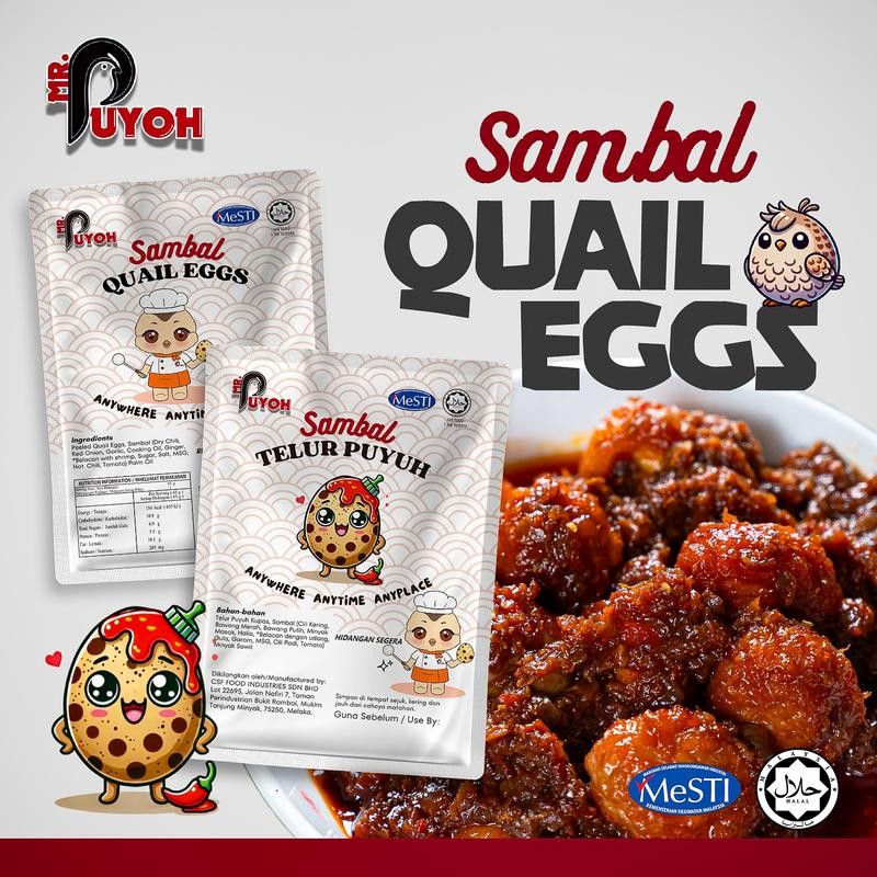 Mr.Puyoh Sambal Telur Puyuh Quail Eggs I Ready To Eat Makanan Segera ...