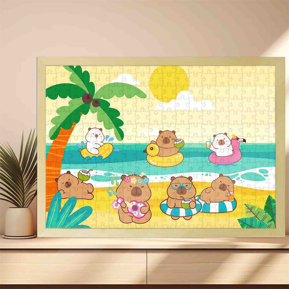 Capybara Puzzle capybara Wooden Cartoon capybara Children Cute ...