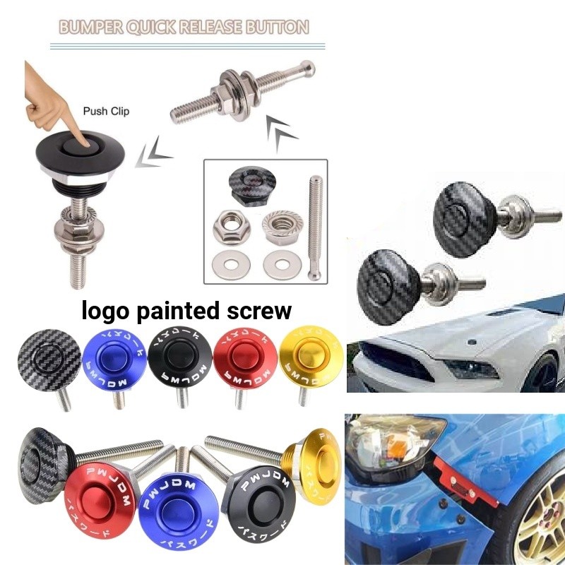NEW Aluminum Screw JDM Car Quick Release Latch Push Button Hood Pin ...