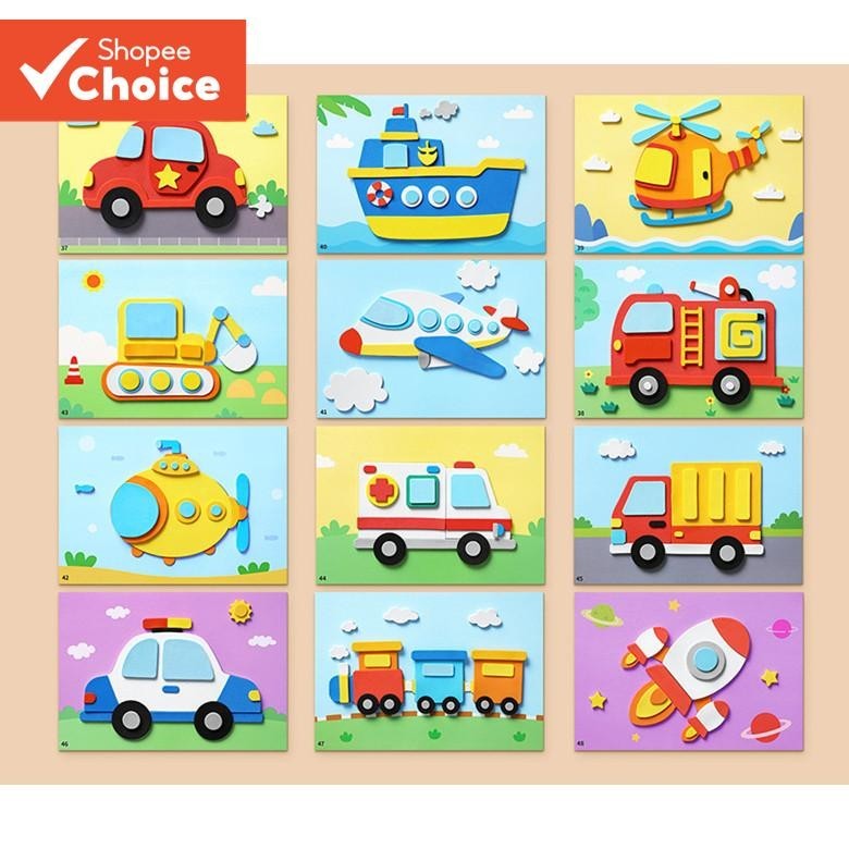 3d eva Foam sticker jigsaw puzzle diy cartoon animal learning ...