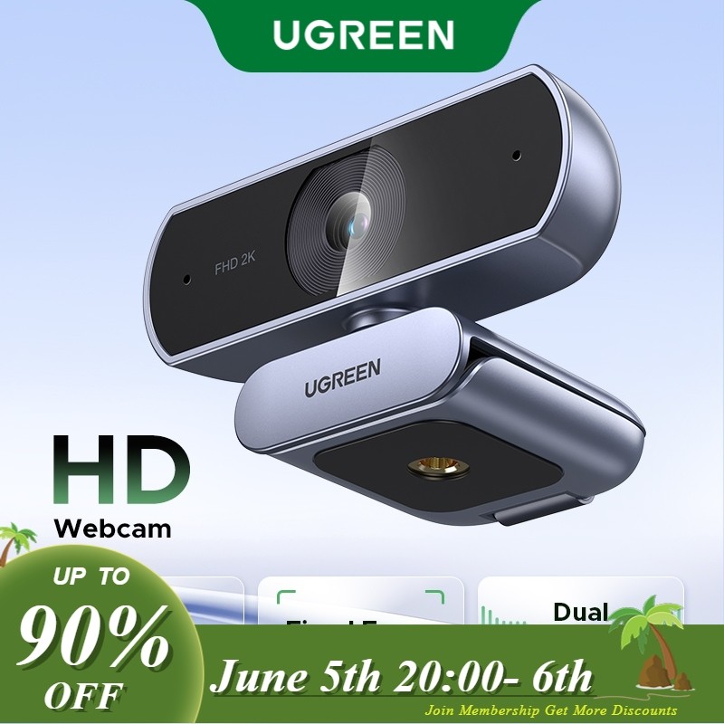 UGREEN USB Webcam 2K HD Mini Webcam For Laptop Computer Web Camera Dual ...