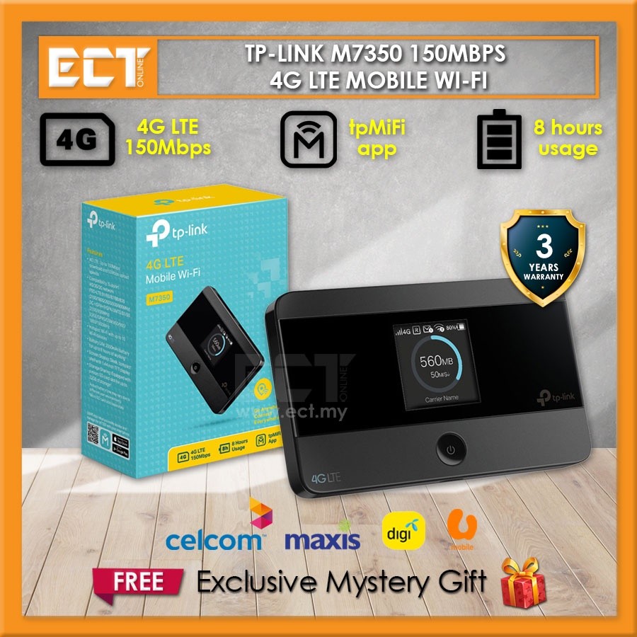 TP-Link M7350 150Mbps Wireless Portable 4G LTE Mobile WiFi | Shopee ...