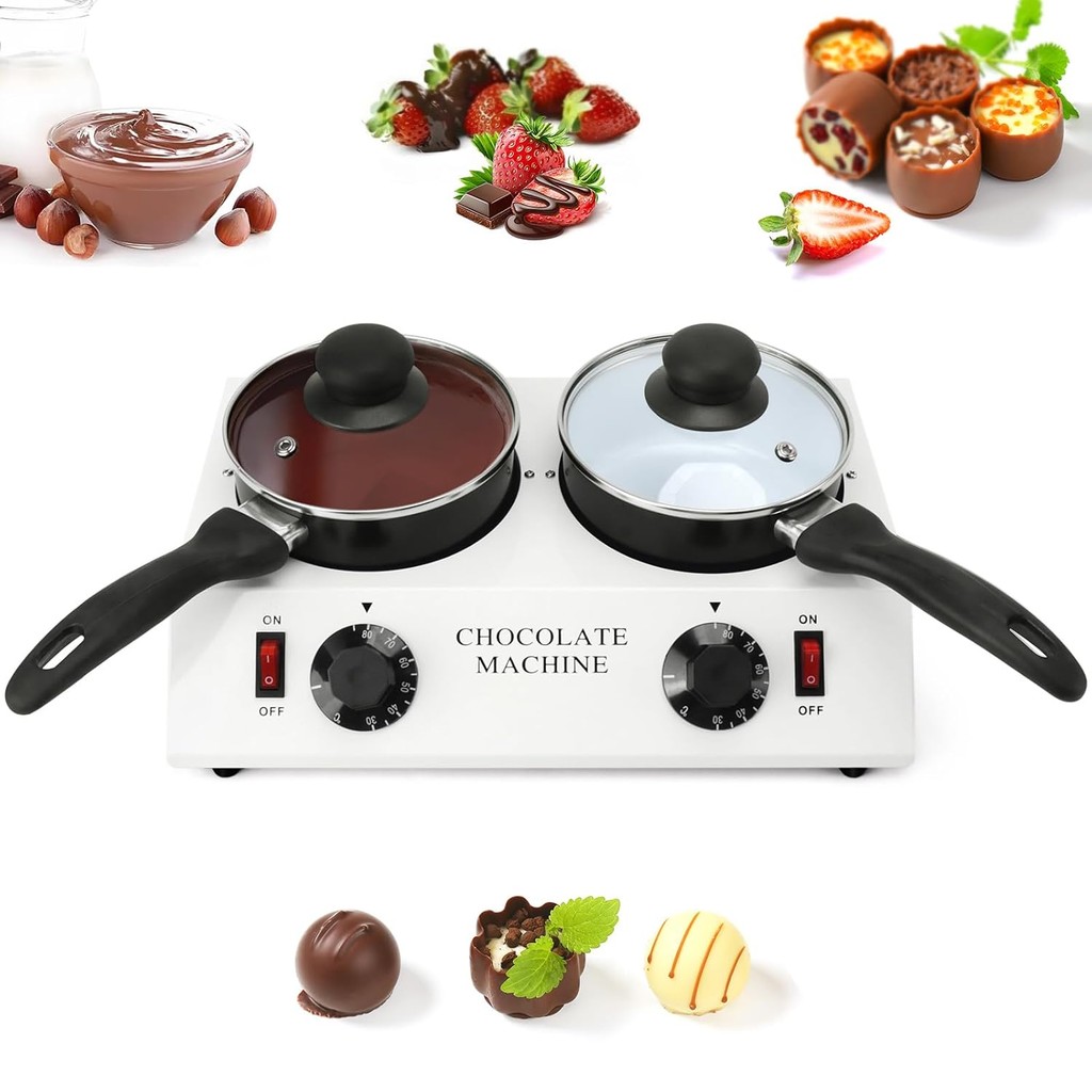 Double Pots Chocolate Melting Machine Constant Temperature Electric ...