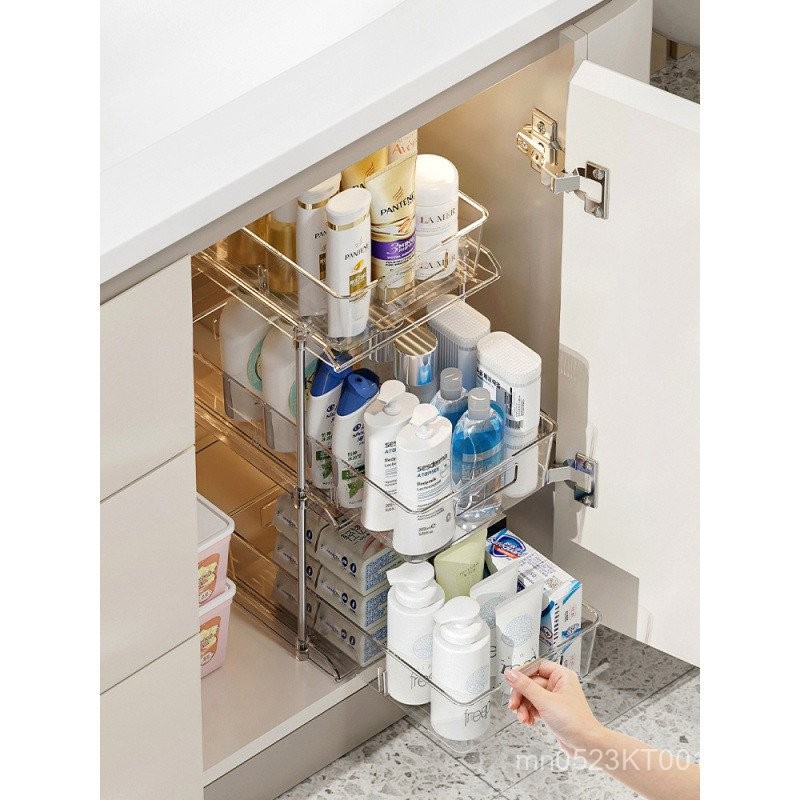 Bathroom Cabinet Sewer Rack Multi-Layer Toilet Washstand Cabinet Pull ...