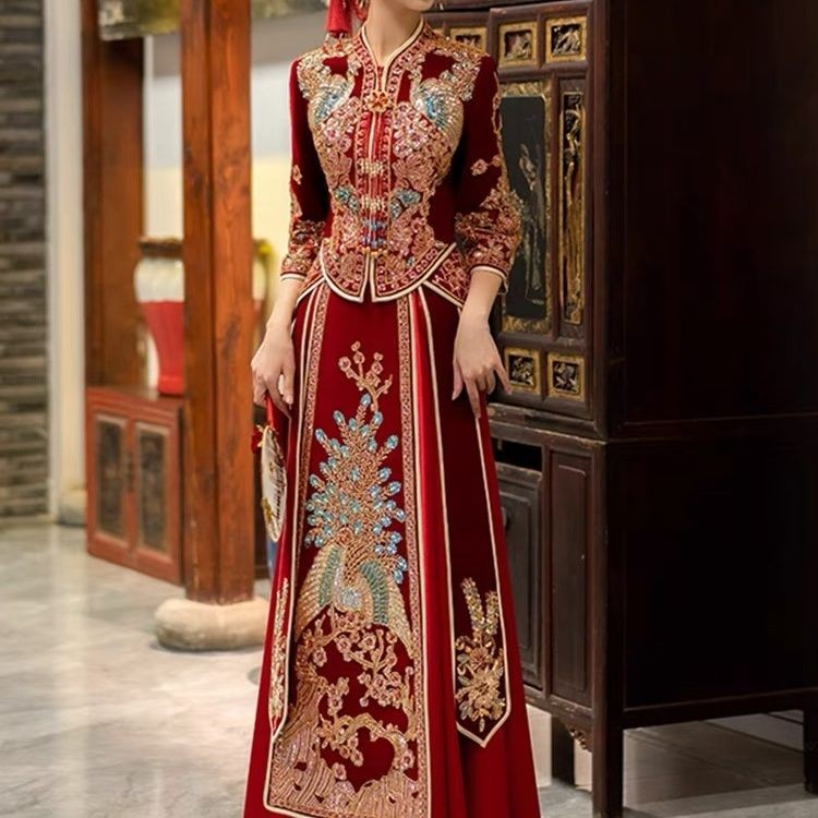 Ming Dynasty Hanfu phoenix crown and robe 2025 new Xiuhe sui Ming Made ...
