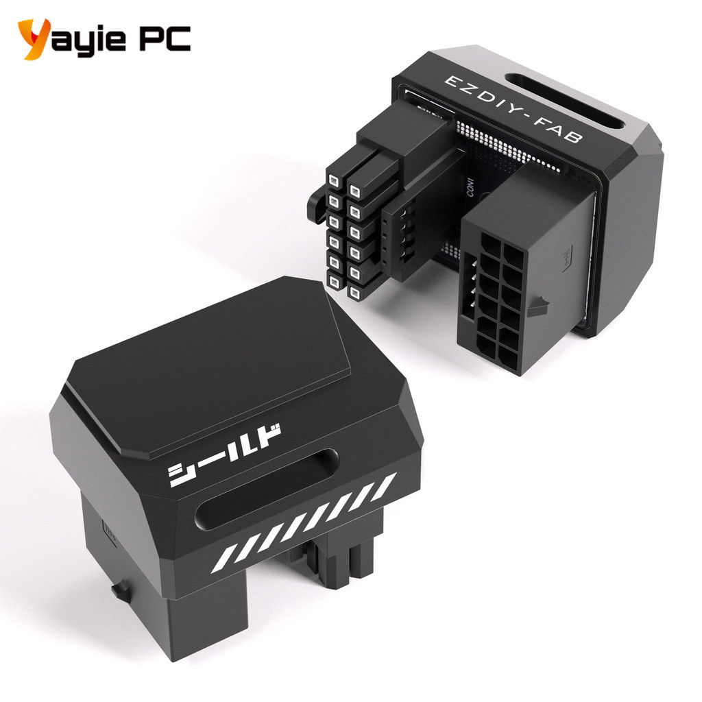 EZDIY-FAB 12VHPWR Shield PCIe 5.0 GPU Angle Adapter 180 Angle Extension ...