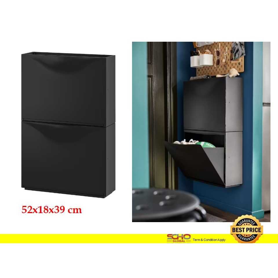 IKEA-TRONES Shoe cabinet/storage, black, 52x18x39 cm (2pack) | Shopee ...