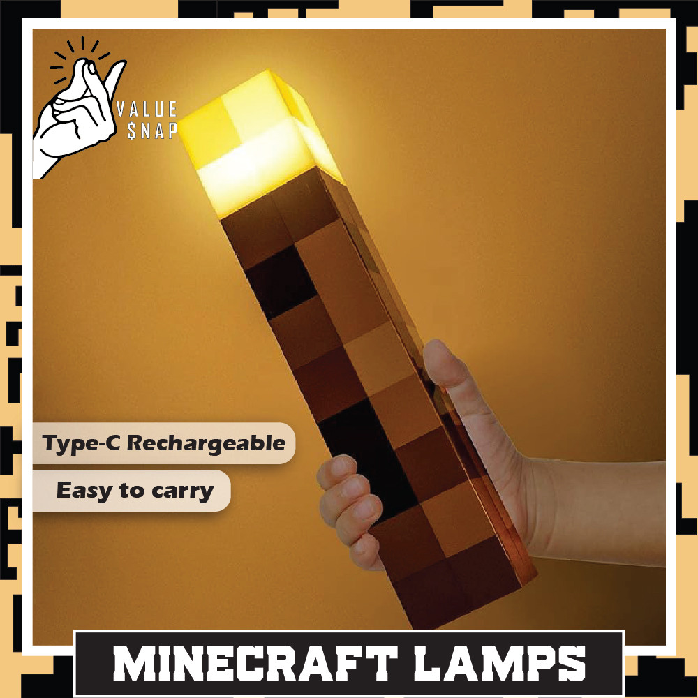 Minecraft Light Lamp Mainan Minecraft Movie Torch Toys Block Lampu ...