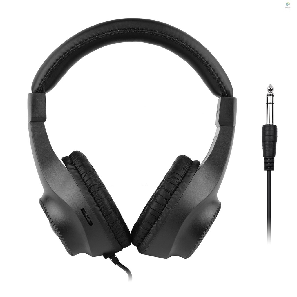 Wired Stereo Monitor Headphones Over-ear Headset with 50mm Driver 6.5mm Plug for Recording
