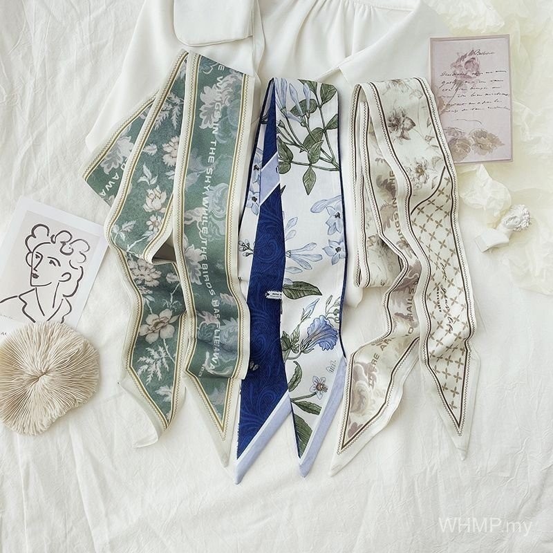 High-End Long Scarf Small Silk Scarf Female Spring Summer Narrow ...