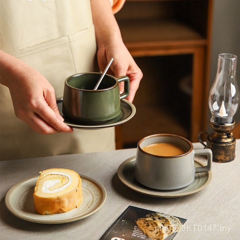 Relic Gold Small Stoneware Coffee Cup Saucer Garland Set Retro Mark ...