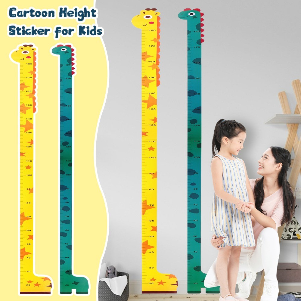 Cartoon Dinosaur Giraffe Wall Height Chart Children Room Height ...