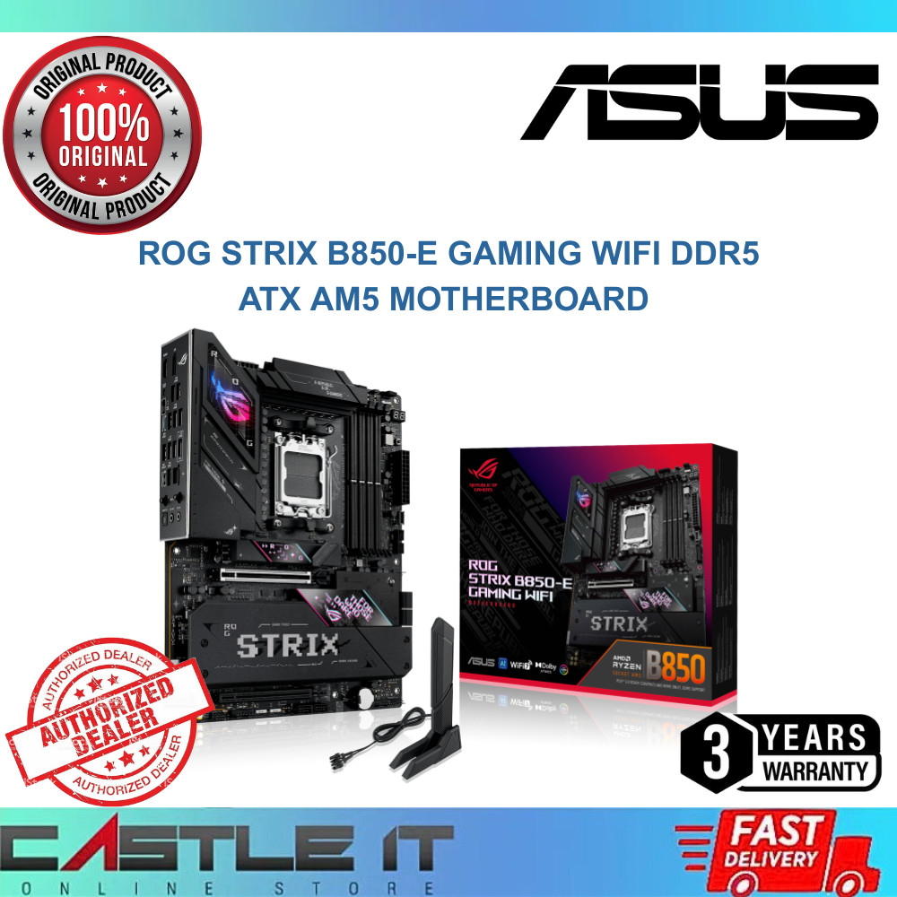 ASUS ROG STRIX B850-E GAMING WIFI DDR5 ATX AM5 Motherboard Support ...