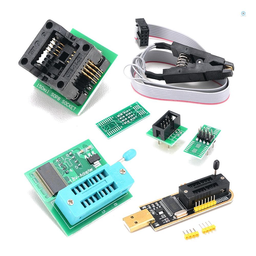 USB Programmer Kit with SOP8 Clip EEPROM Burner BIOS Flasher SPI Flash ...