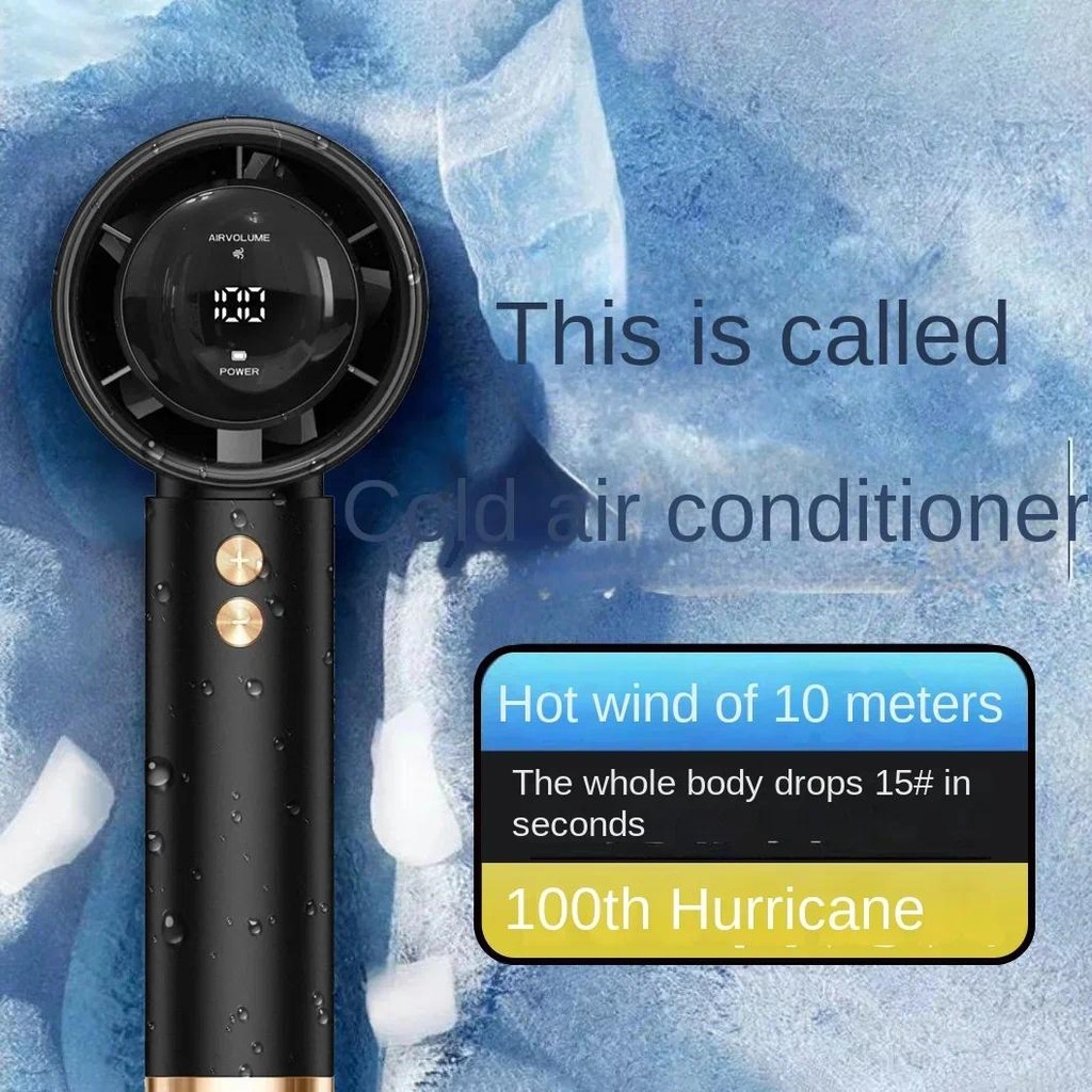 6000 MA Handheld Turbo Jet Fan Mini Portable Ice Cold Fan Generation ...